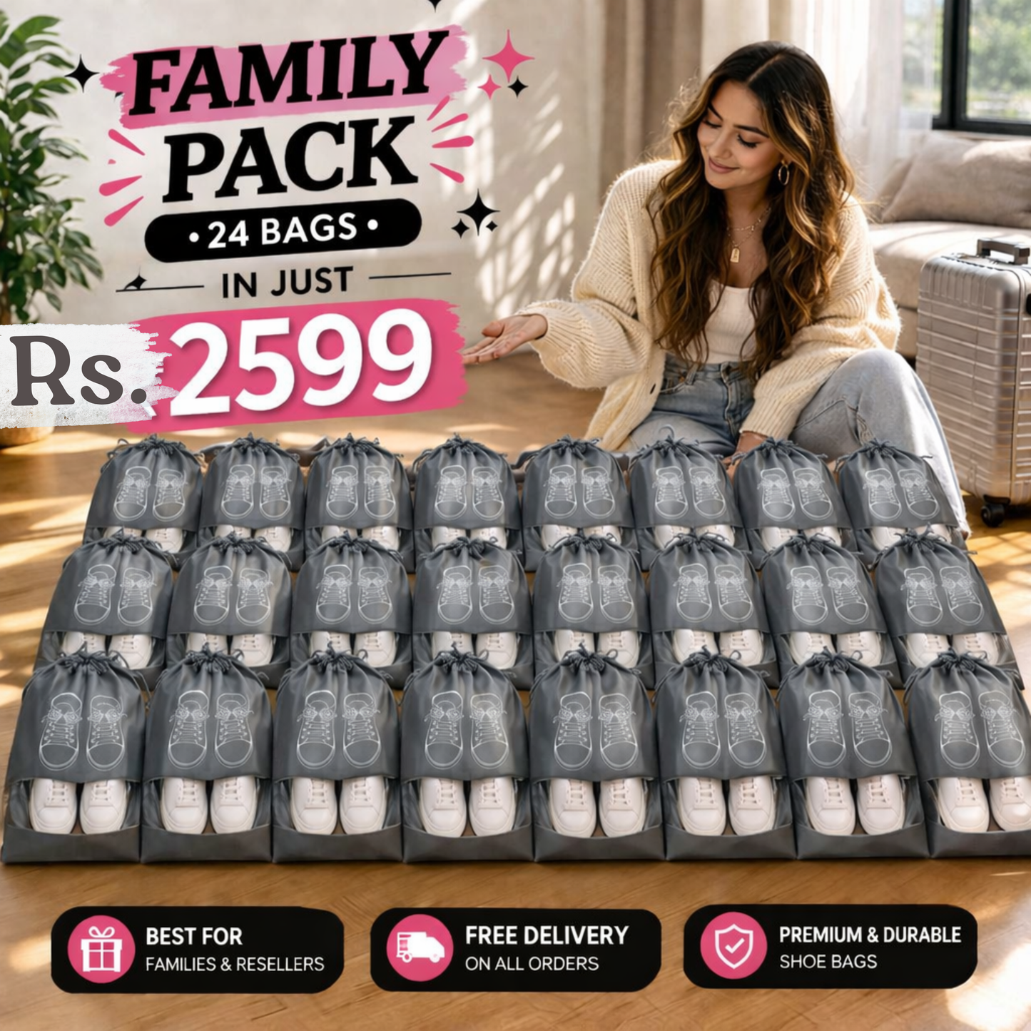 8 Pcs Travel Shoe Storage Bag