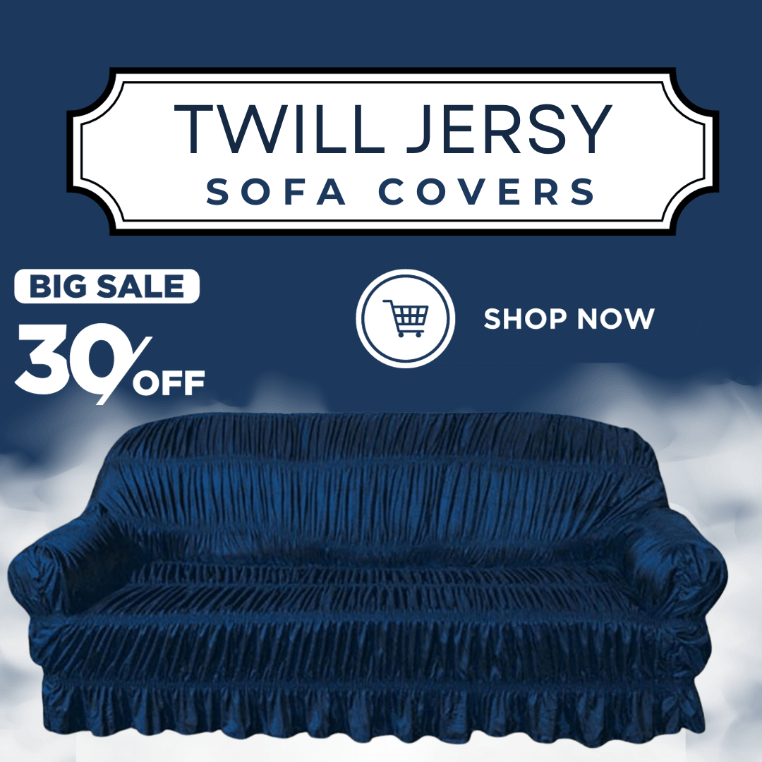 Twill Jersey Sofa Cover-Navy Blue