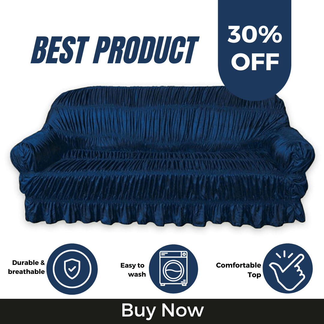 Twill Jersey Sofa Cover-Navy Blue