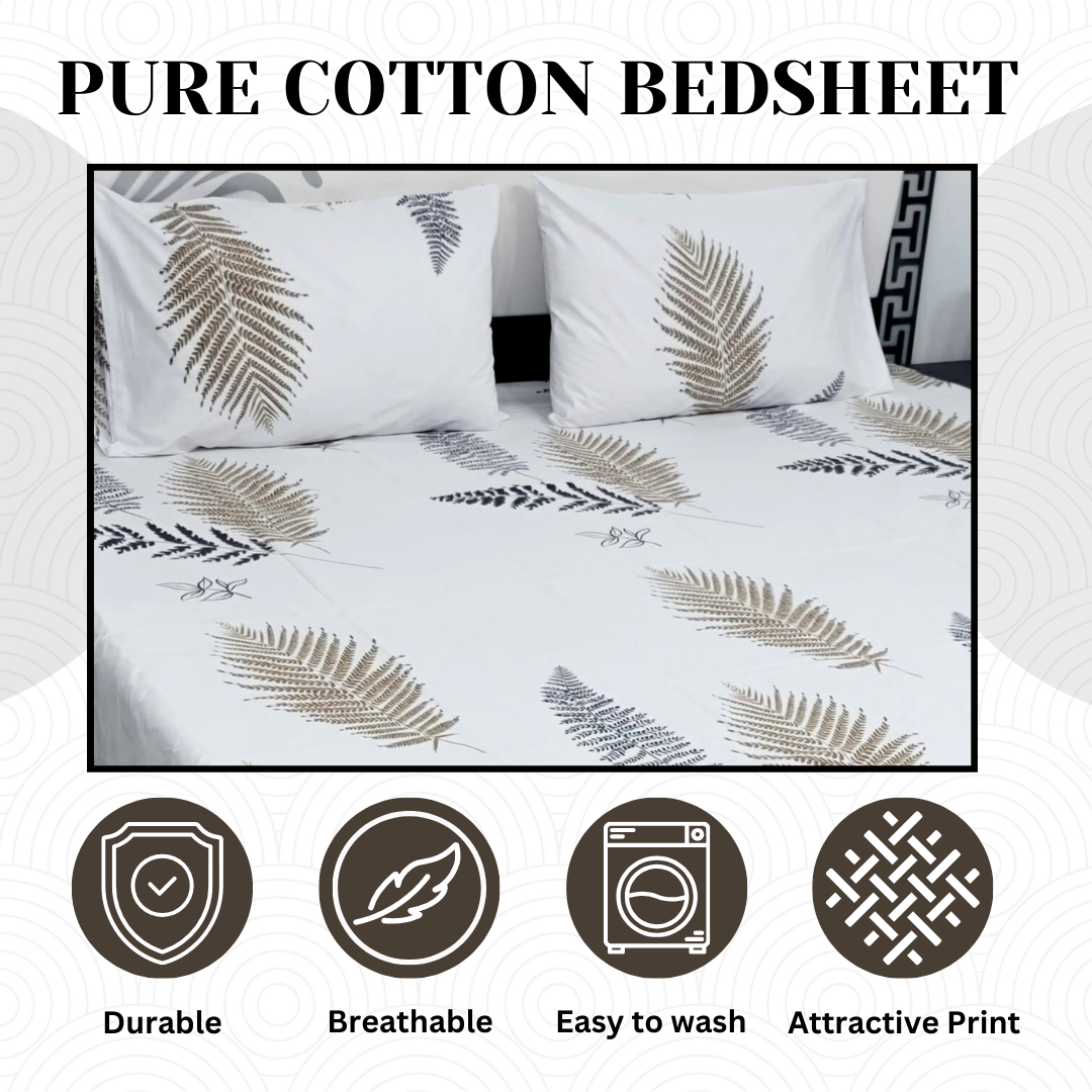 Pure Cotton Bedsheet - 3 Pcs | CB-101