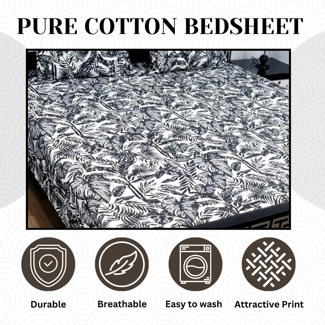 Pure Cotton Bedsheet - 3 Pcs | CB-102