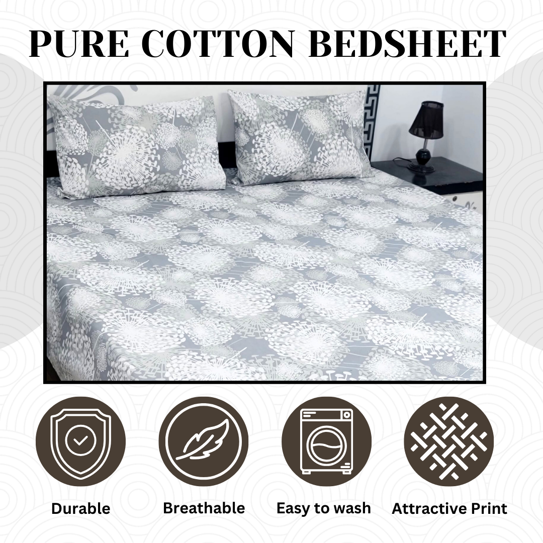 Pure Cotton Bedsheet - 3 Pcs | CB-109