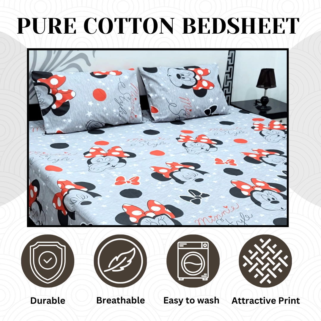 Pure Cotton Bedsheet - 3 Pcs | CB-125