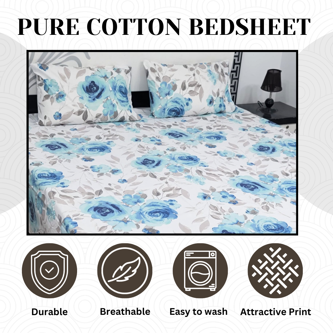 Pure Cotton Bedsheet - 3 Pcs | CB-110
