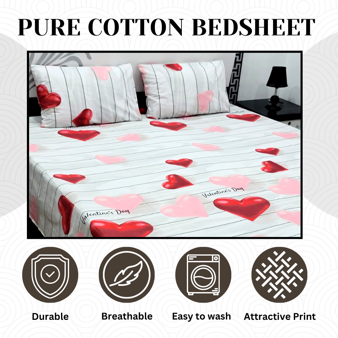 Pure Cotton Bedsheet - 3 Pcs | CB-124