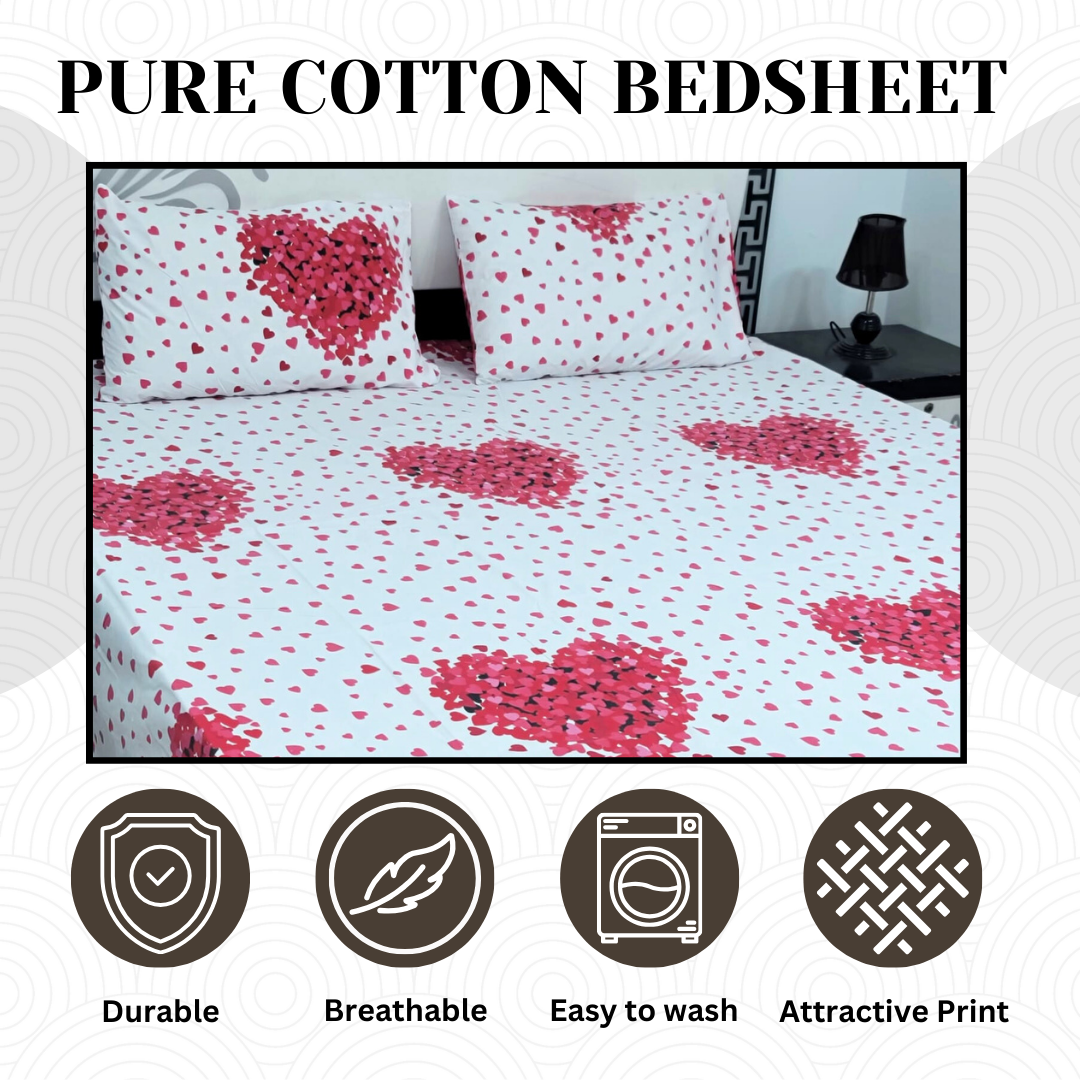 Pure Cotton Bedsheet - 3 Pcs | CB-113
