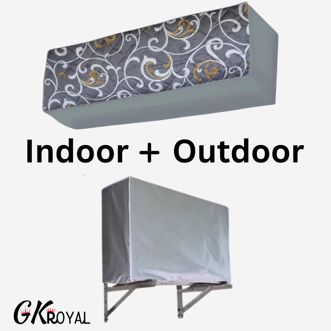 Printed Quilted AC Cover -Grey