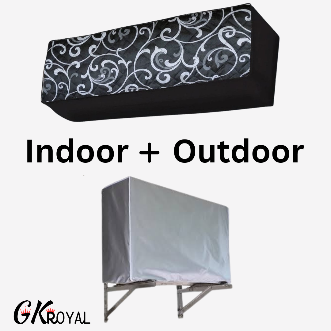 Printed Quilted AC Cover - Black