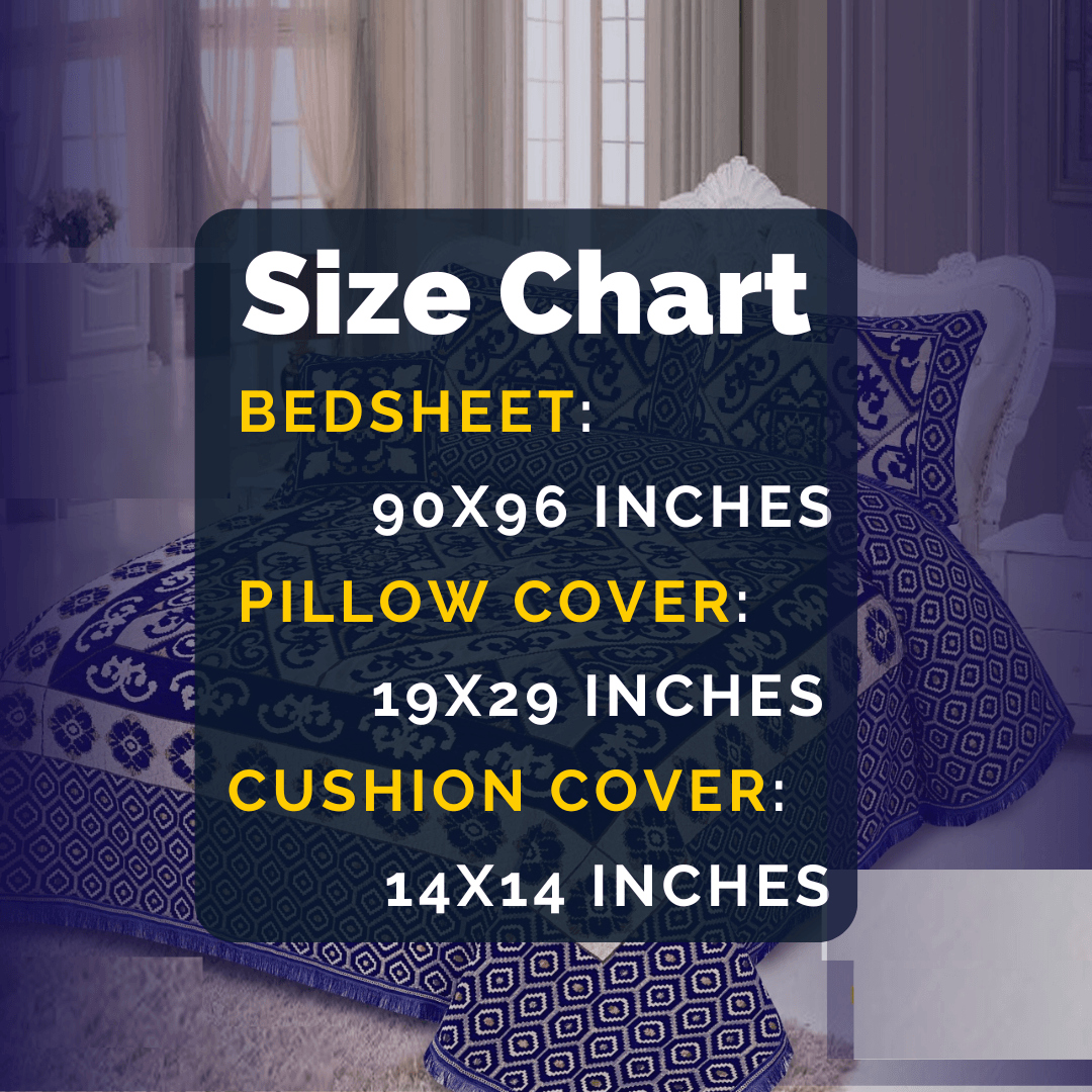 Four Border Jacquard Velvet Bed Sheet 4Pcs | B08 - Gk Royal Fabrics