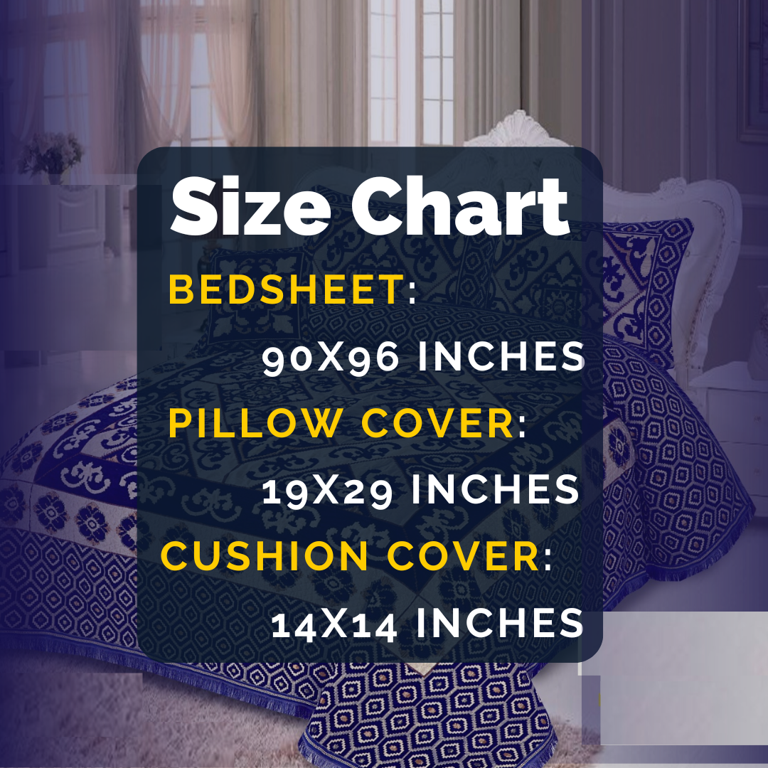 Four Border Jacquard Velvet Bed Sheet 4Pcs | B17