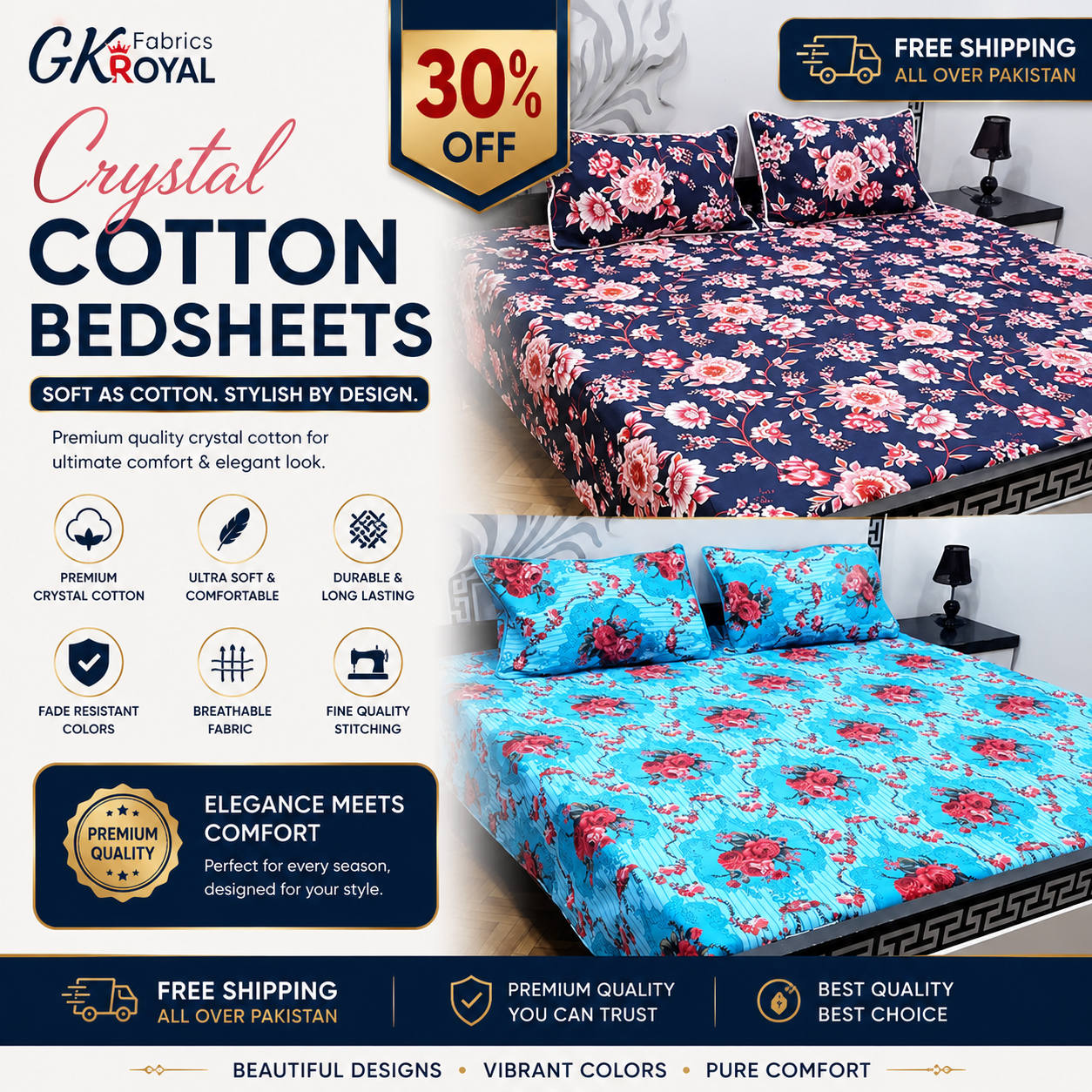 Crystal Cotton Bedsheet