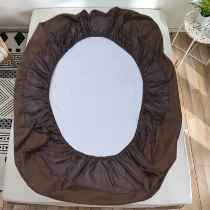 Terry 100% Waterproof Fitted Mattress Protector In Polish Brown Color
