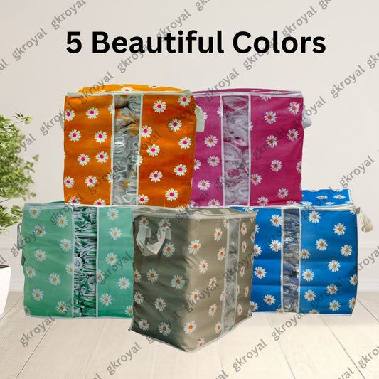 Durable Non-Woven Storage Organizer –  Floral Design
